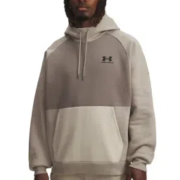 UNDER ARMOUR Brown Icon Heavyweight Colorblocked Regular Fit Hoodie-picture-40