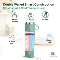 The Indus Valley Green Stainless Steel Vaccum Insulated Flask With Drinking Mug (0.5 L) image 4