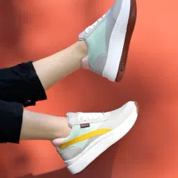 Shoetopia Women's Grey Casual Sneakers-image-17