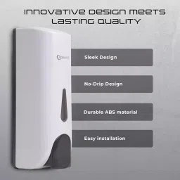 Robustt 300 ml ABS Plastic White Wall Mount Soap Dispenser, ZYH3 (Pack of 10 Pcs) image 5