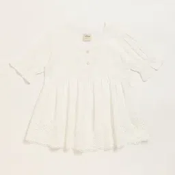 Utsa Kids by Westside White Schiffli Flared Top-image-6
