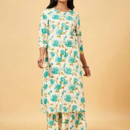 Rangmanch by Pantaloons White Printed Straight Kurta-picture-28