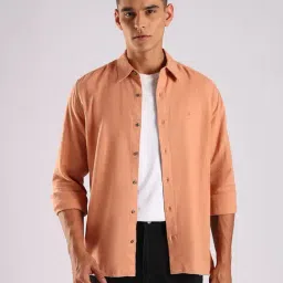 Calvin Klein Jeans Peach Linen Regular Fit Shirt-picture-13