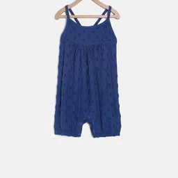 MINI KLUB Infant Girls Blue Self-Design Rompers-picture-50