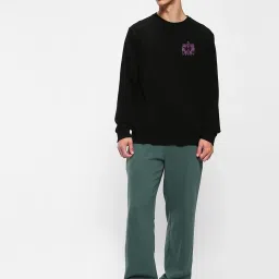 Bewakoof Jet Black Regular Fit Graphic Print Sweatshirt image 5