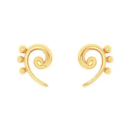 P.C. Chandra Jewellers 14k Gold Unique Kolka Shape Three Dots Stud Earrings-image-126