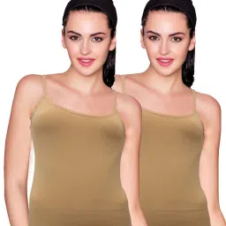Enamor Beige Round Neck Camisole (Pack Of 2) image 1