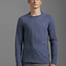 Louis Philippe Navy Cotton Slim Fit T-Shirt-picture-47