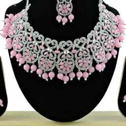 VATSALYA creation Pink Ethnic Jewellery Set image 1