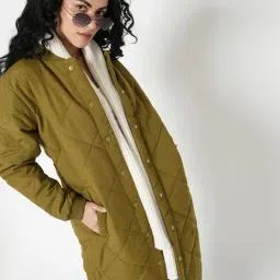 Vero Moda Olive Regular Fit Quilted Jacket-image-73