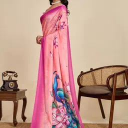 BerMondsey Floral Printed Block Print Saree image 2