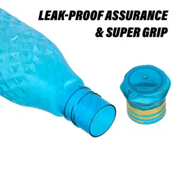 Aura Black & Green 9 Pieces Textured Water Bottles-1 L Each image 4