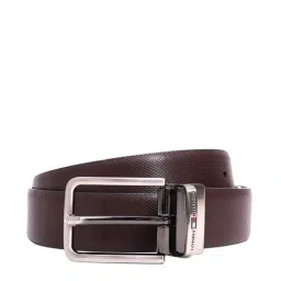 Tommy Hilfiger Bintan Brown & Black Leather Reversible Belt for Men-picture-27