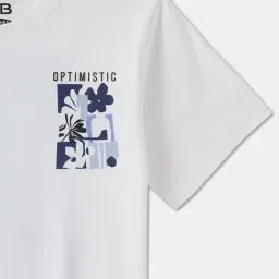 R&B Boys White Cotton Printed T-Shirt image 3