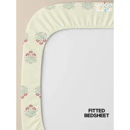 Urban Space Cream Serene 220 Tc Cotton Bedsheets with 2 Pillow Covers (Pack of 3) image 2