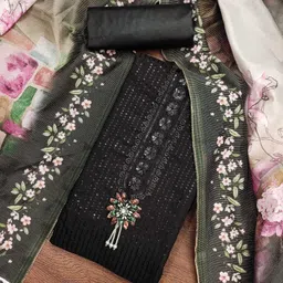 HERE&NOW Embellished Unstitched Dress Material-picture-27