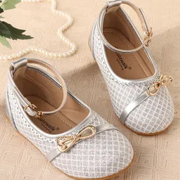 Cute Walk by Babyhug Ballerina with Buckle Closure  & Bow Applique-  Silver-picture-20