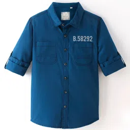 INFINITY Full Sleeves Placement Numbers Printed Shirt - Teal Blue-picture-14