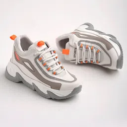 Shoetopia Colour Blocked Lace Up Sneakers - White-picture-12