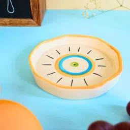 WEAVING HOMES Abstract Evil Eye Handmade Dessert Plate with Beautiful White Color Dinnerware Piece-picture-28