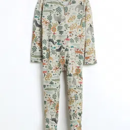 Cocoon Care Bamboo Knit Wild Animals Printed Sleepsuit - Multi Colour-picture-27