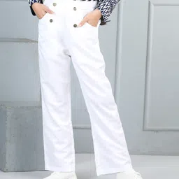 Cutiekins Woven Button Detailed Trousers - White-picture-28