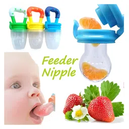 COZY VIBES Silicone Baby Pacifier Infant Nipple Soother Toddler Kids Pacifier Feeder For Fruits Food Nibbler Feeder Baby Feeding Pacifier - PACK OF 1 - COLOR MAY VARY image 2