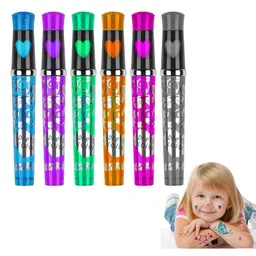 New Pinch Glitter Tattoo Pens for Kids 6 Colors Washable Tattoo Pens (pack of 2) image 2
