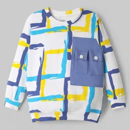 OLLINGTON ST. Cotton Knit Full Sleeves Printed Co-ord Sweatshirt & Knit Joggers Set- Multicolor image 2