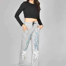 UNDERLOOP Graphic Printed Mid-Rise Relaxed-Fit Track Pant image 5