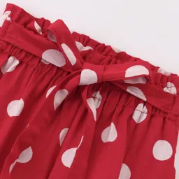 CrayonFlakes All Over Polka Dots Printed Belted Shorts - Red image 4