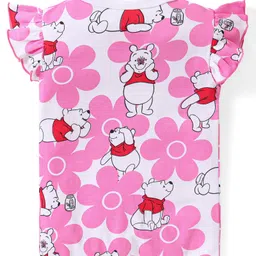 Babyhug Disney Cotton Frill Sleeves Jhablas Winnie The Pooh Print Pack of 3 - Pink & Red image 3