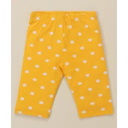 Babyhug Cotton Lycra Knit Three Fourth Striped  Leggings with Floral & Polka Dots Print Pack of 3 - Multicolour image 4