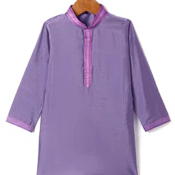 Robo Fry Jacquard Woven Full Sleeves Kurta Pyjama Set with Abstract Print Jacket - Lilac image 4