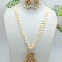 Gyaan Jewels Stone-Studded & Beaded Necklace &Earrings-picture-25