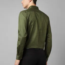 Allen Solly Green Cotton Slim Fit Checks Shirt image 2