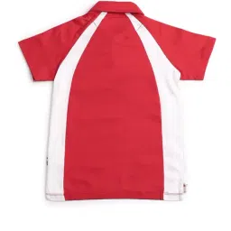U.S. Polo Assn. Boys Red Cotton Color Block Polo T-Shirt image 4