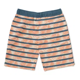 HELLCAT Kids Grey & Coral Striped Shorts image 2