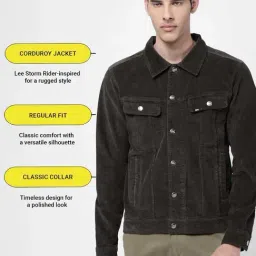 Lee Grey Cotton Regular Fit Texture Jacket image 2