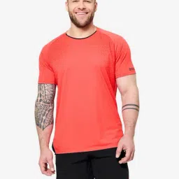 Domyos By Decathlon Orange Regular Fit Printed Sports T-Shirt-image-57