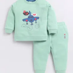 Dollar Kids Green Embroidered Full Sleeves T-Shirt with Joggers-image-45