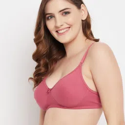 Clovia Pink Cotton Full Coverage T-Shirt Bra image 3
