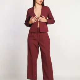 Zink London Maroon Regular Fit Blazer image 4