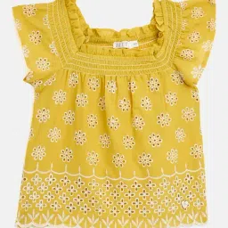 Elle Girls Yellow Pure Cotton Top-image-8