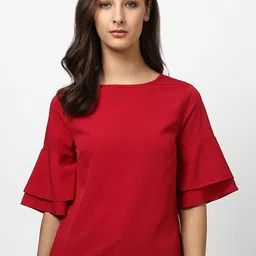 Harpa Women Maroon Solid Top-picture-13