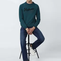 Peter England Jeans Blue Slim Fit Printed Sweatshirts image 5