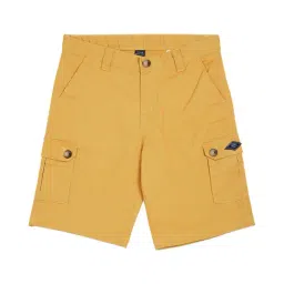 Peter England Kids Yellow Solid Shorts-picture-18