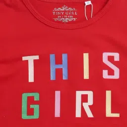 Tiny Girl Red Knittend Cotton T-Shirt image 3