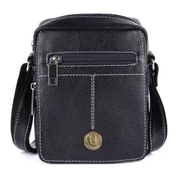 HiLEDER Blue Textured Small Leather 7 inch Cross Body Bag-image-7