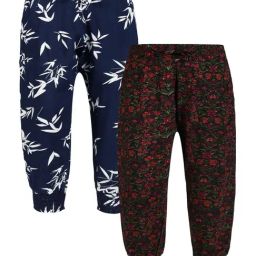 Plum Tree Kids Navy & Black Floral Print Pants (Pack of 2)-picture-32